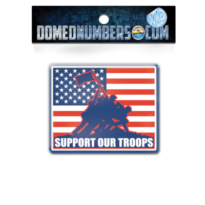 Support Our Troops Square Domed Decal