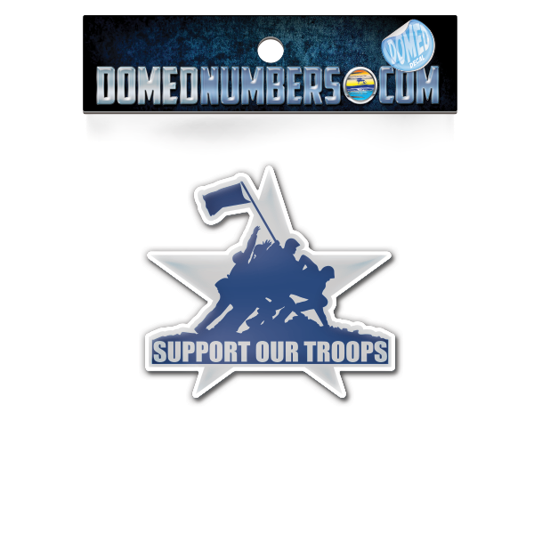 Support Our Troops Star Domed Decal