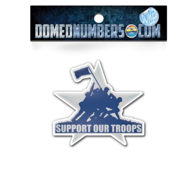 Support Our Troops Star Domed Decal