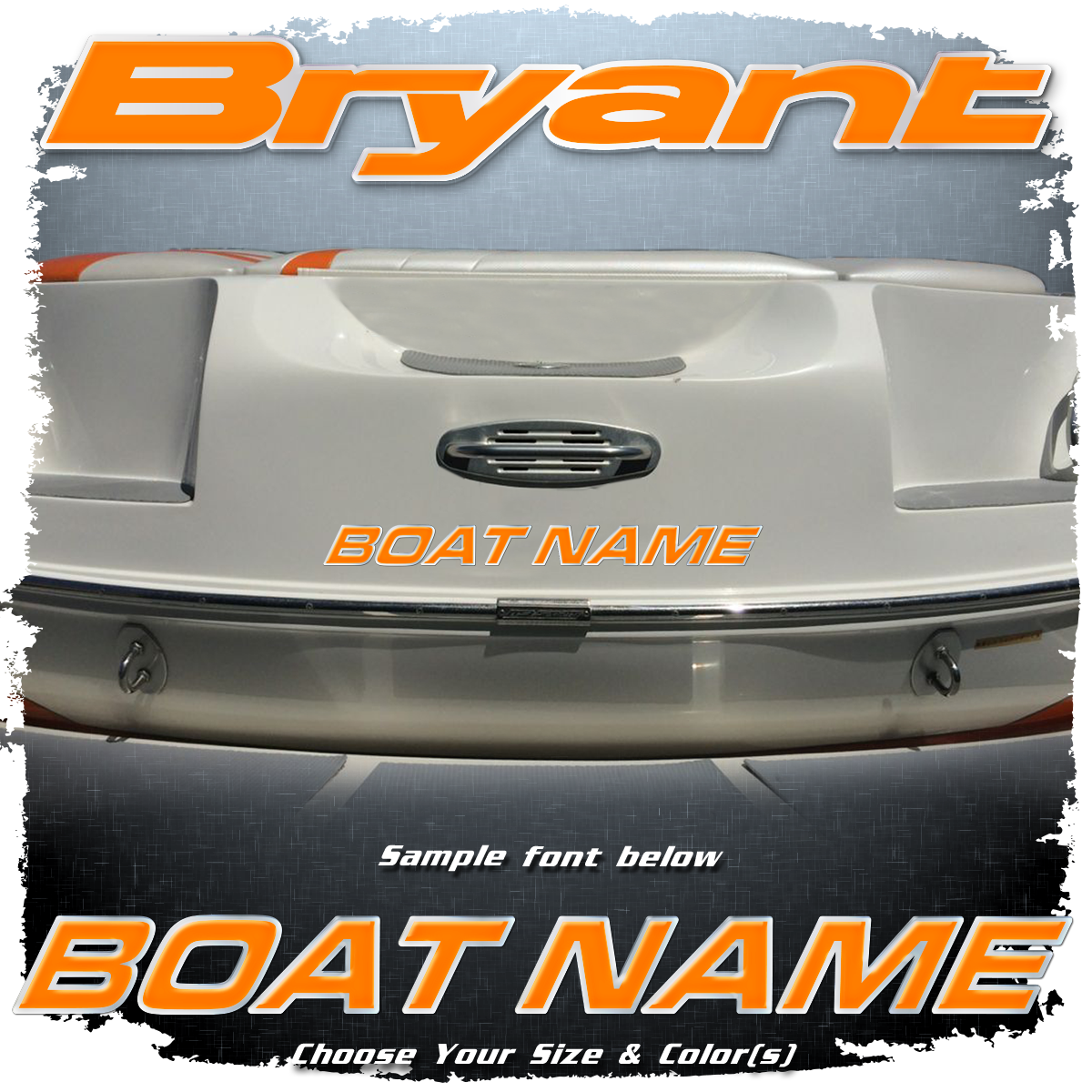Domed Boat Name In The Bryant Font Choose Your Own Colors