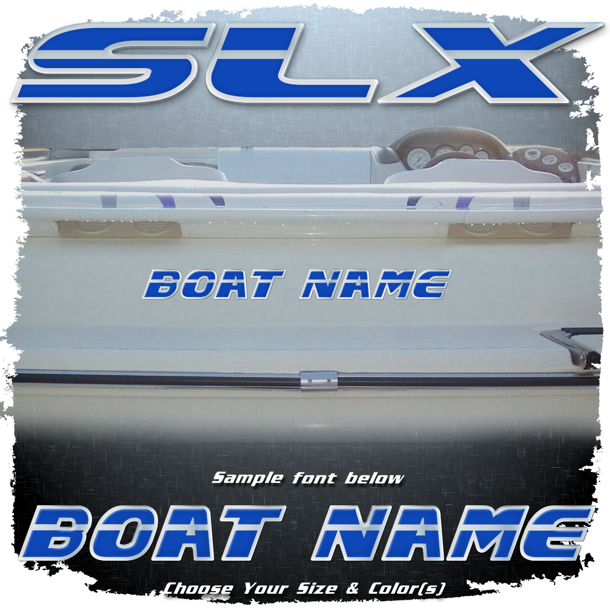 Domed Boat Name in the Sea Ray SLX Font