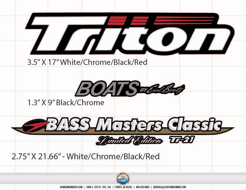 Triton Bass Masters Classic Decal Package