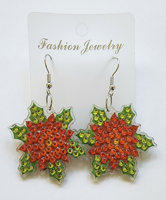Poinsettia Earrings