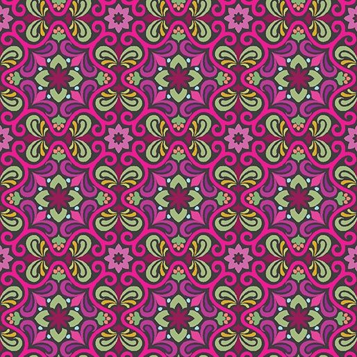 10240-29 Filigree in Fuchsia Vintage by Modern Quilt Studio for Benartex