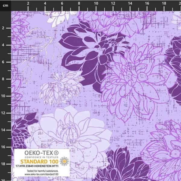Stof19-554 Avalana Jersey Print Purple Floral