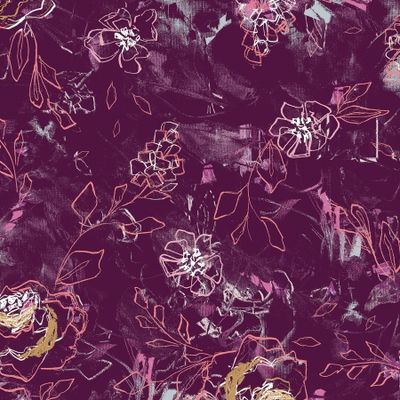 RJR303300-5 I Must Have Flowers - Where Flowers Bloom - Ruby Digiprint Fabric