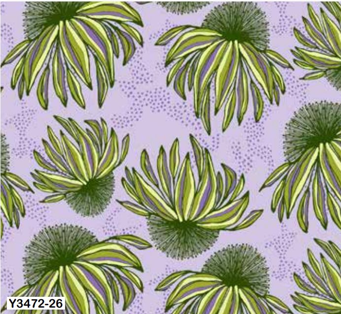 ClothY3472-26 Light Purple Coneflowers - Lilla by Amy Reber for Clothworks