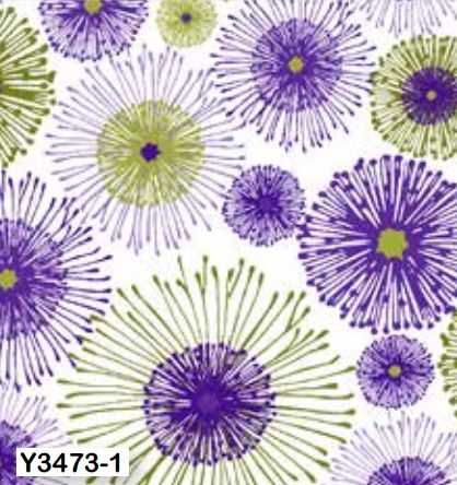 ClothY3473-1 Flowers on White - Lilla by Amy Reber for Clothworks