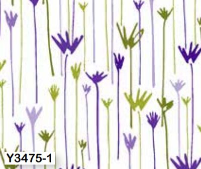 ClothY3475-1 Buds on White - Lilla by Amy Reber for Clothworks