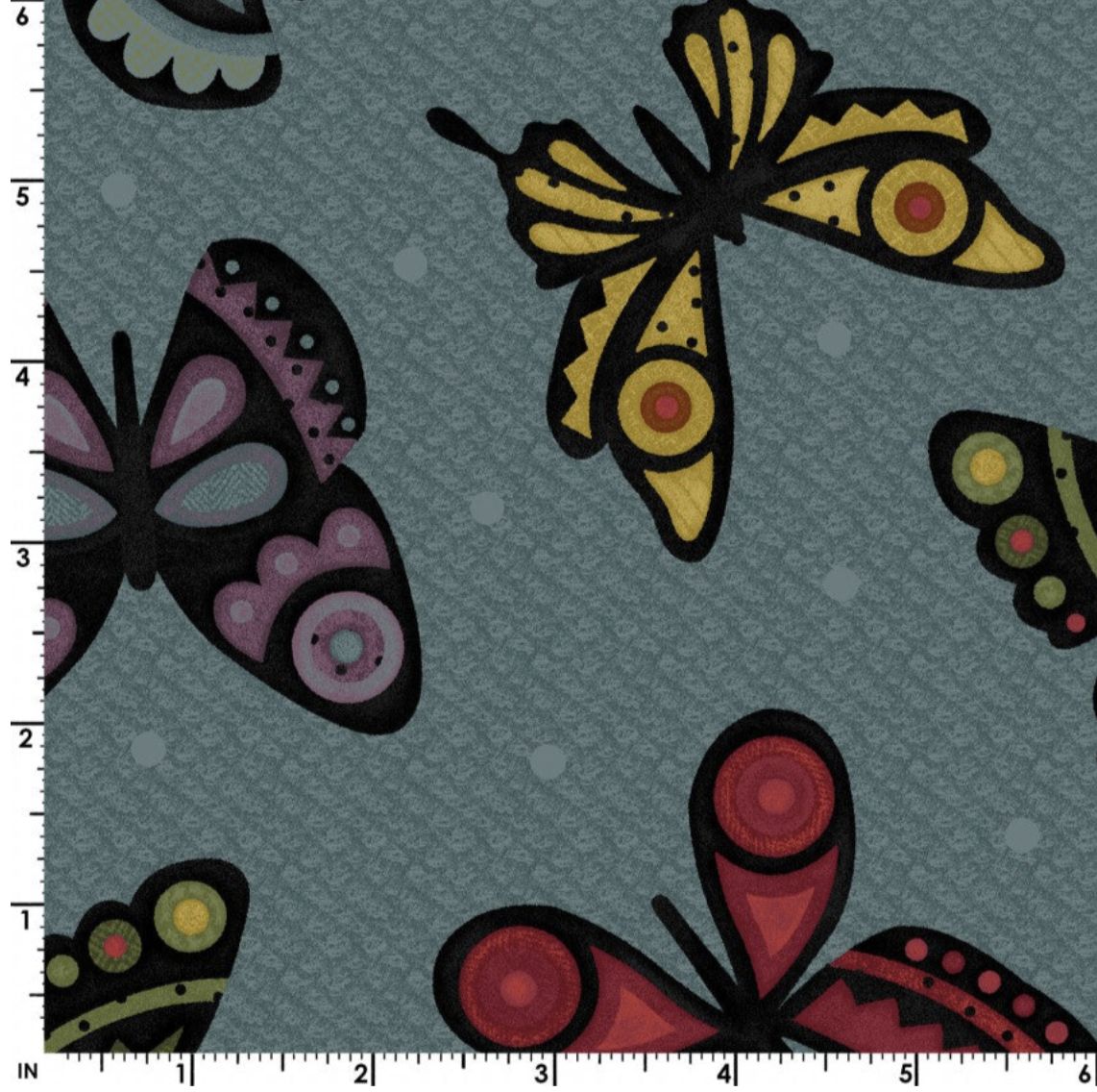 Bonnie&#39;s Butterflies Flannel Butterflies on Blue by Bonnie Sullivan for Maywood Studio