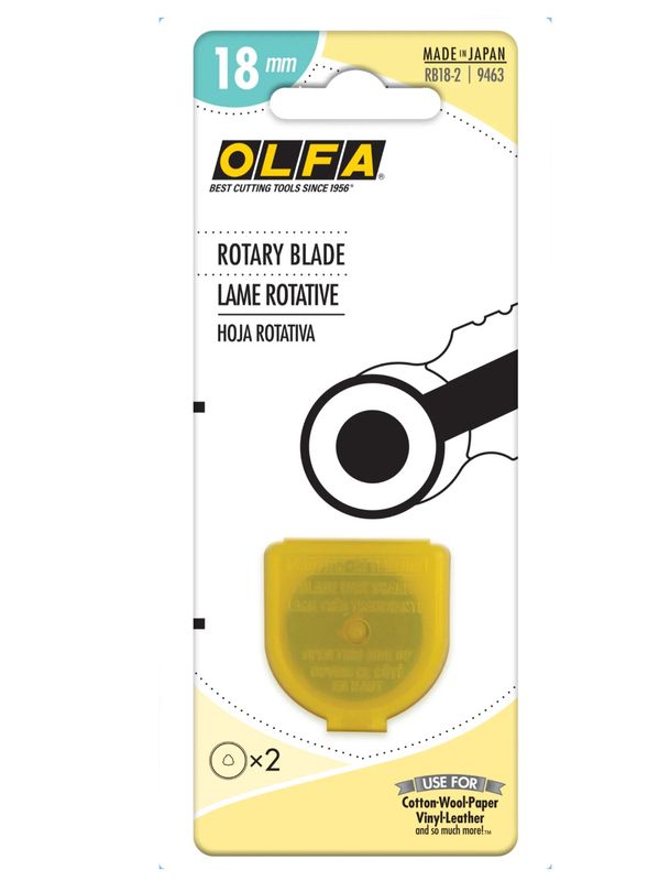 OLFA 18mm RB18-2 Stainless Steel Rotary Blade, 2 Pack