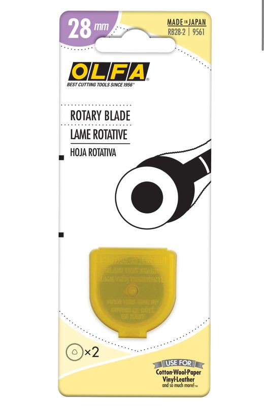 OLFA 28mm RB28 Tungsten Steel Rotary Blade - 2 Pack