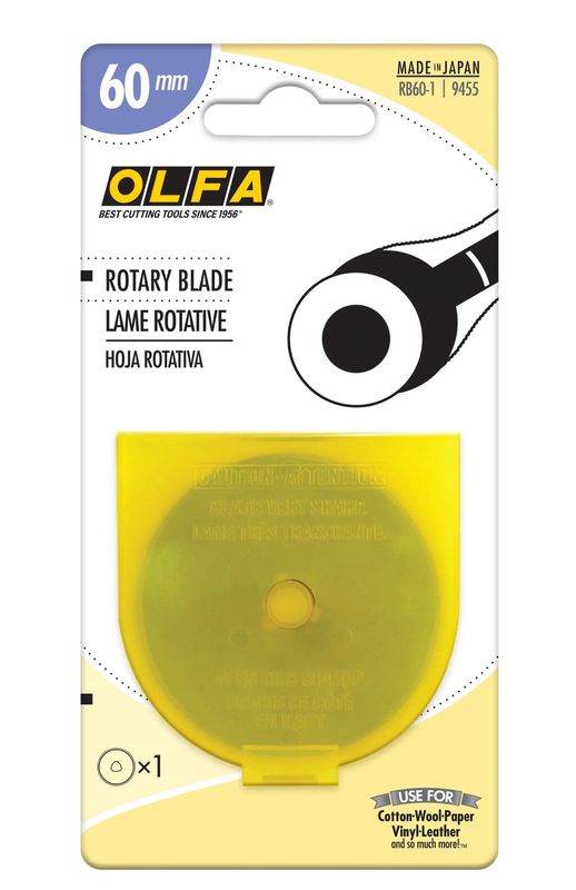 OLFA 60mm RB60 Tungsten Steel Rotary Blade - 1 Pack