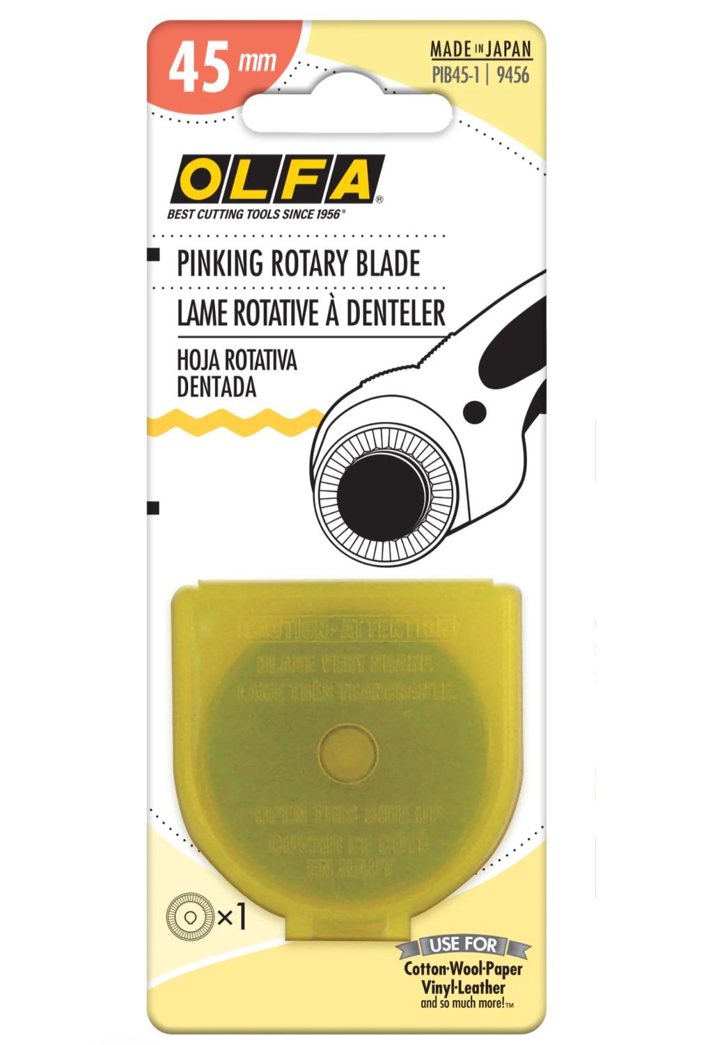 OLFA 45mm Stainless Steel Pinking Blade, 1pk