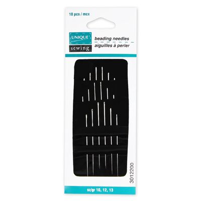 Unique Sewing Beading Needles - Sz 10/12/13 - 18 pcs