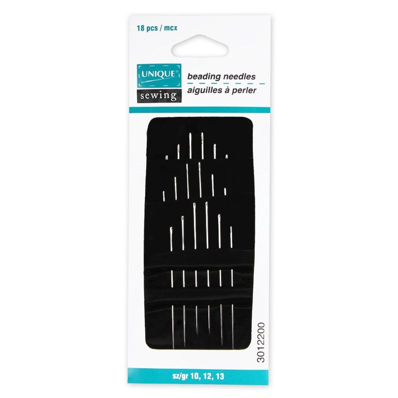 Unique Sewing Beading Needles - Sz 10/12/13 - 18 pcs