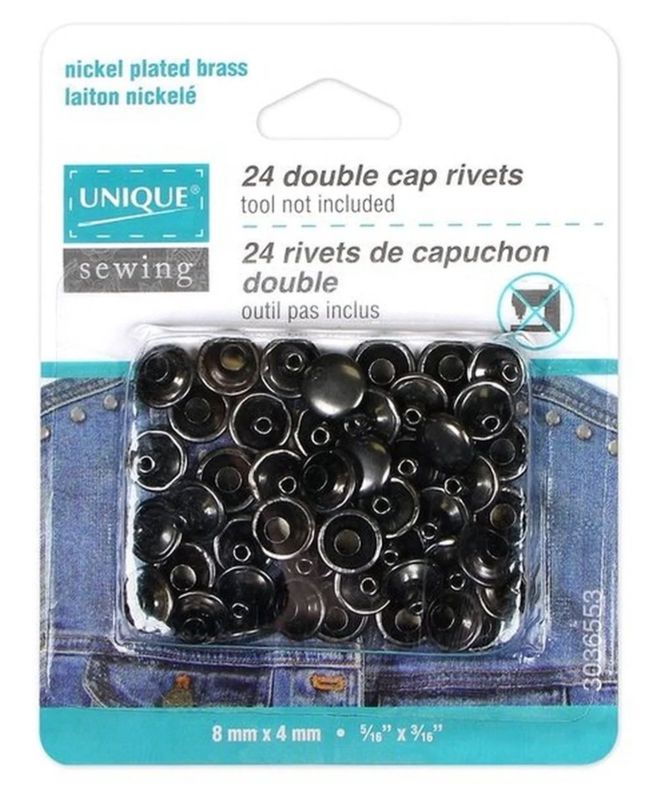 Double Cap Rivets - Gun Metal