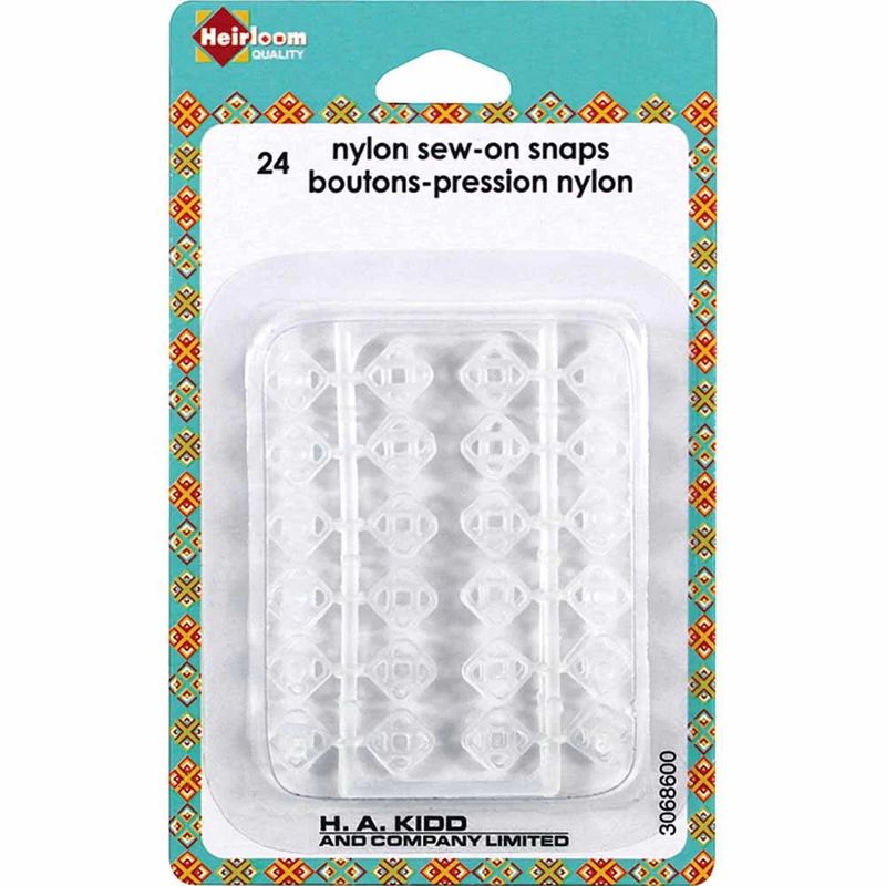 Nylon Sew-On Snaps - Clear - 24 pack