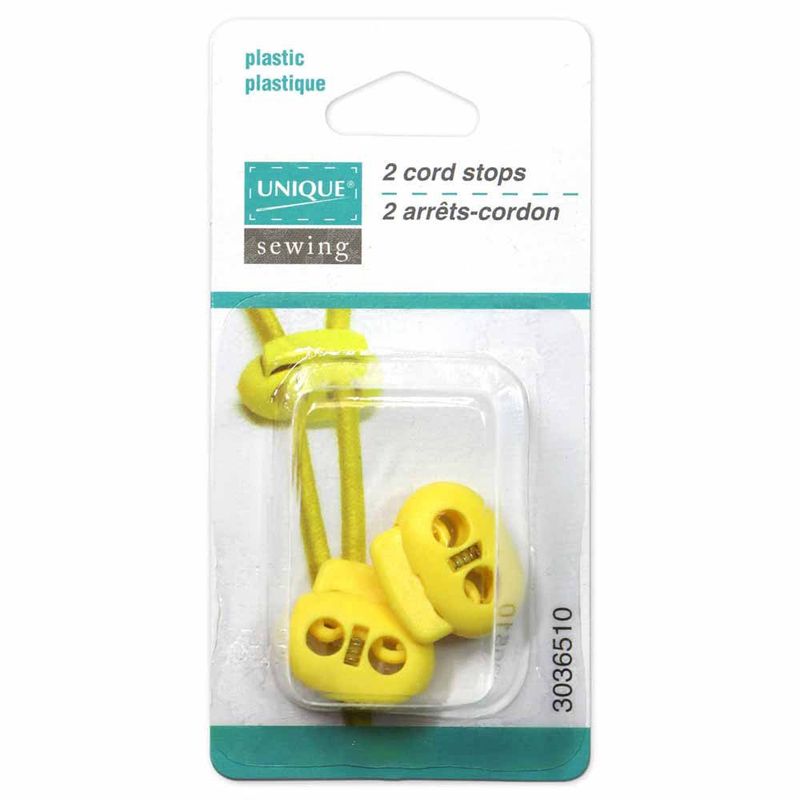 2 Hole Cord Stops - Yellow - 2 pcs