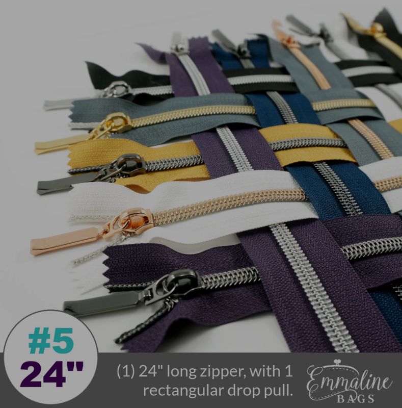 Emmaline Bags 24” Zipper with Rectangle Drop Pull