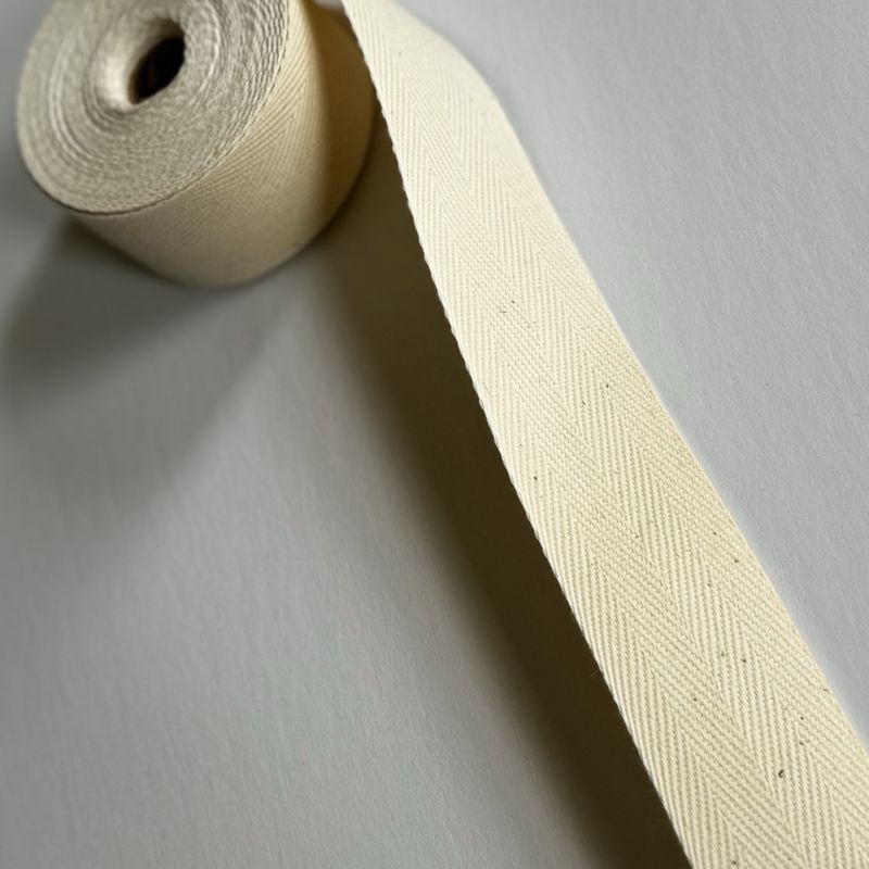 Cotton Twill Tape by the Meter - 1 1/2” (38mm) - Natural