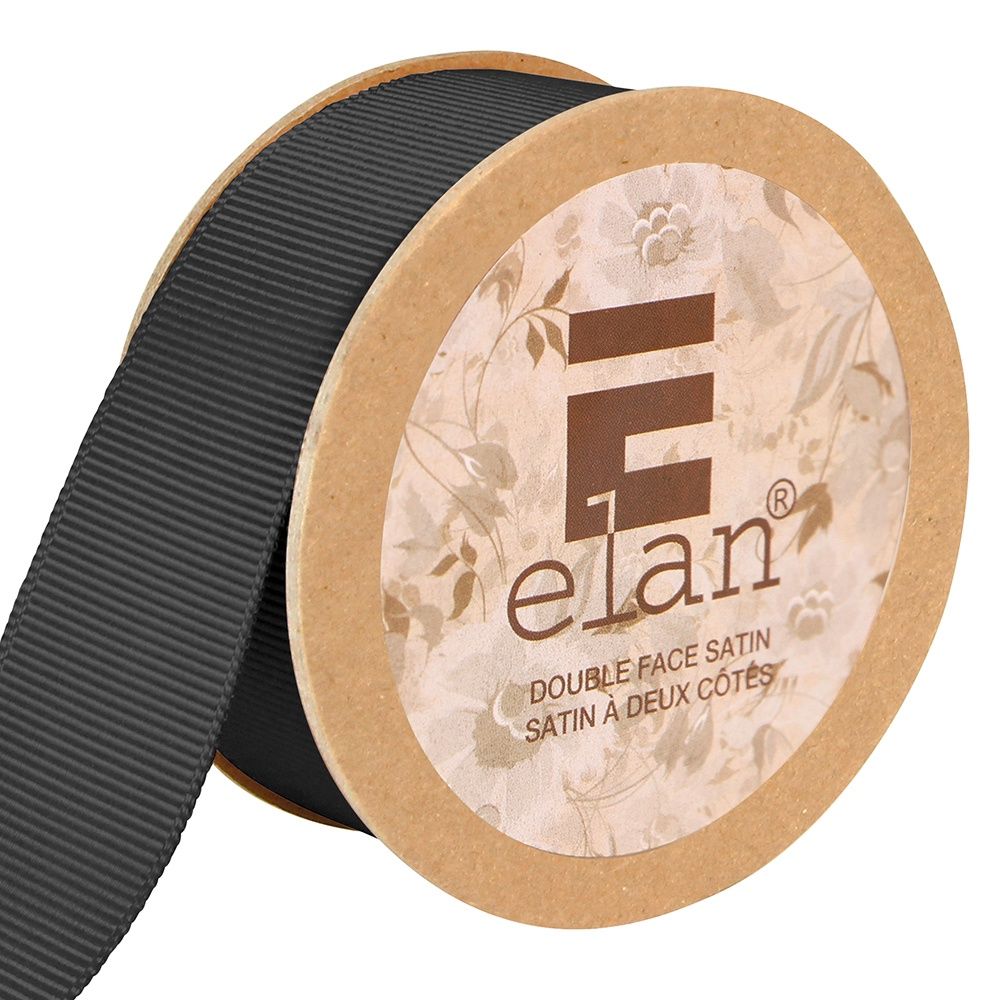 ELAN Grosgrain Ribbon - 1” x 5 1/2 yds (24mm x 5m) - Black