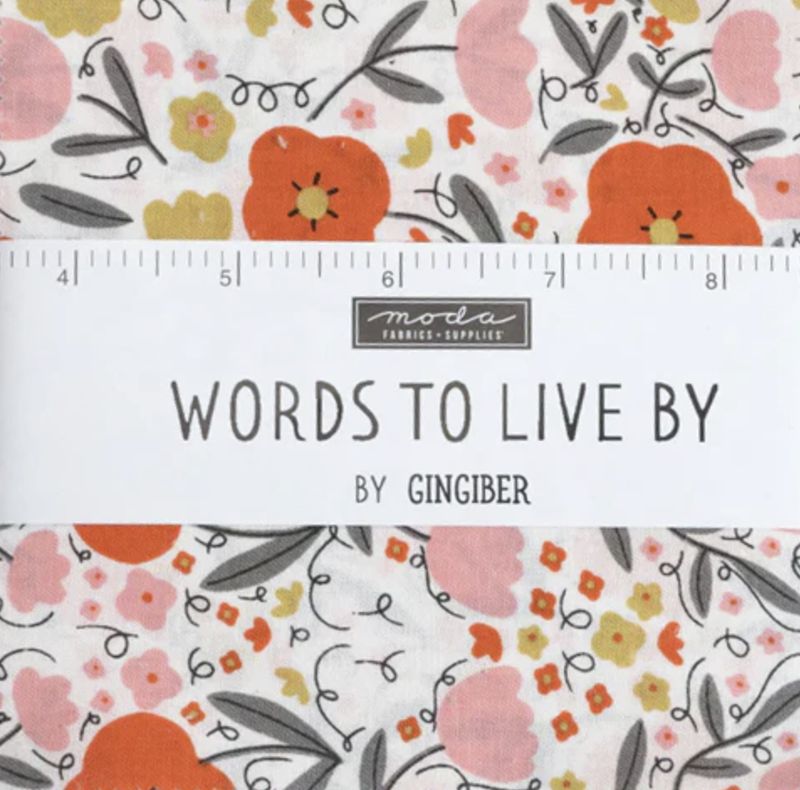 Words to Live By Cloud Clementine by Gingiber for Moda Fabrics