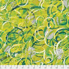 Dance Moves Swing Green by Katie Pasquini Masopust for Free Spirit Fabrics