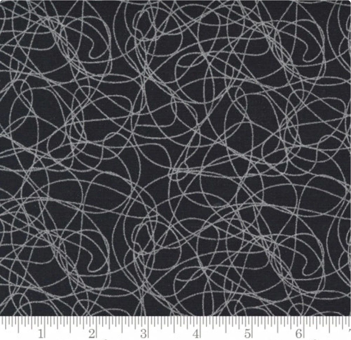 Whispers Metallic Tangles in Black/Silver by Studio M for Moda