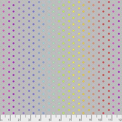Hexy Rainbow in Dove - True Colors by Tula Pink for FreeSpirit Fabrics
