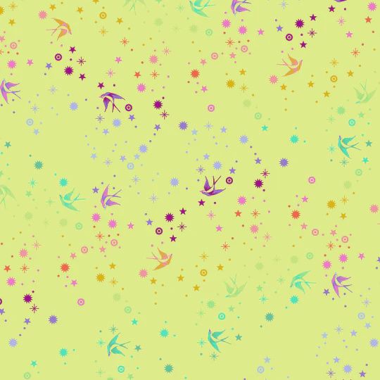 True Colors Fairy Dust in Lime by Tula Pink for FreeSpirit Fabrics