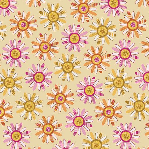 Serendipity Daisy in Banana by Jessica Flick for Benartex