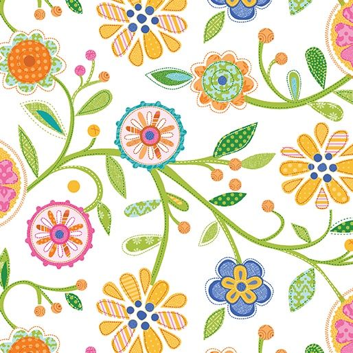 Serendipity White by Jessica Flick for Benartex