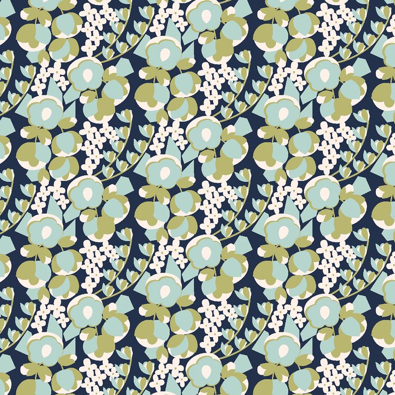 Penny Cress Garden May in Dayflower by Megan Carter for Cotton + Steel Fabrics