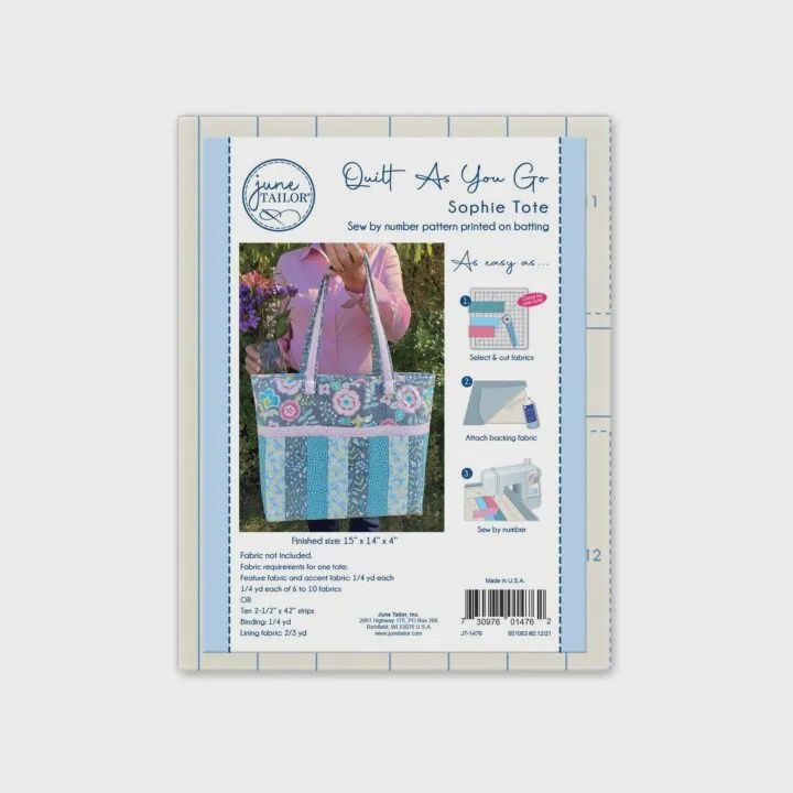 June Tailor Sophie Tote Bag Quilt-As-You-Go Kit