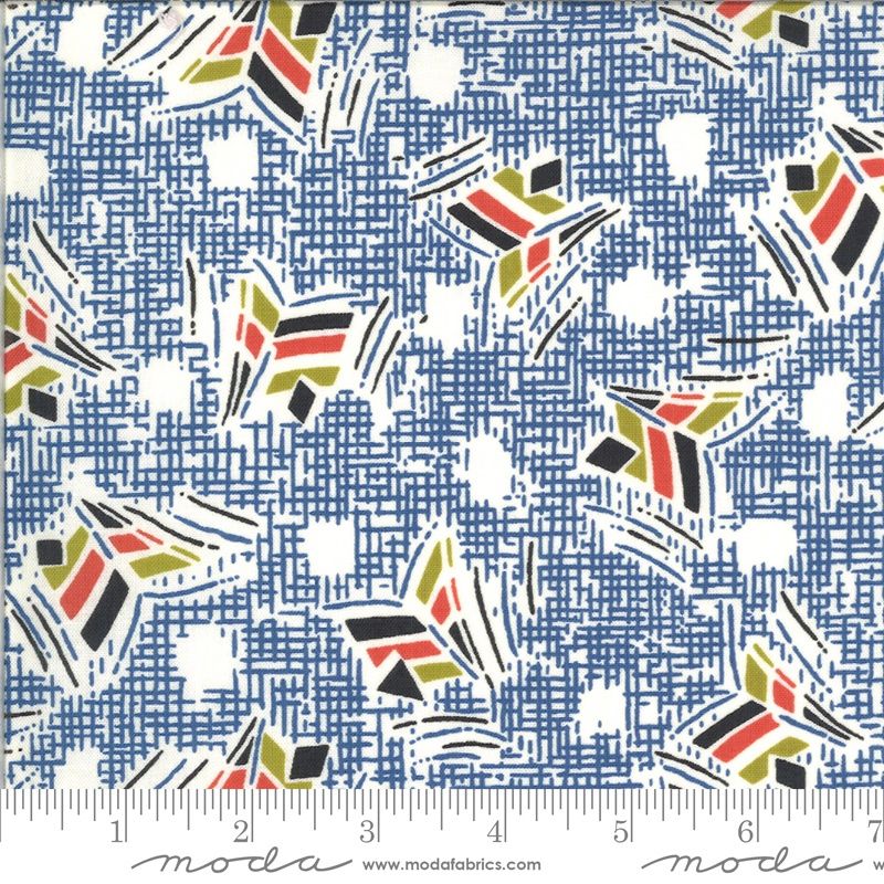 Clearance - Winkipop Nara in Deep Water Blue by Jen Kingwell for Moda Fabrics