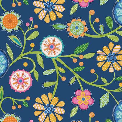 Serendipity Navy by Jessica Flick for Benartex