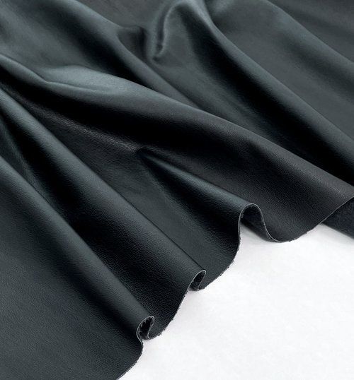 Black Black Faux Leather Matt Finish