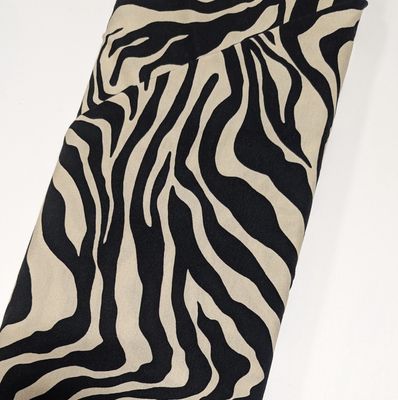 Zebra Printed Viscose Jersey with Cream Background