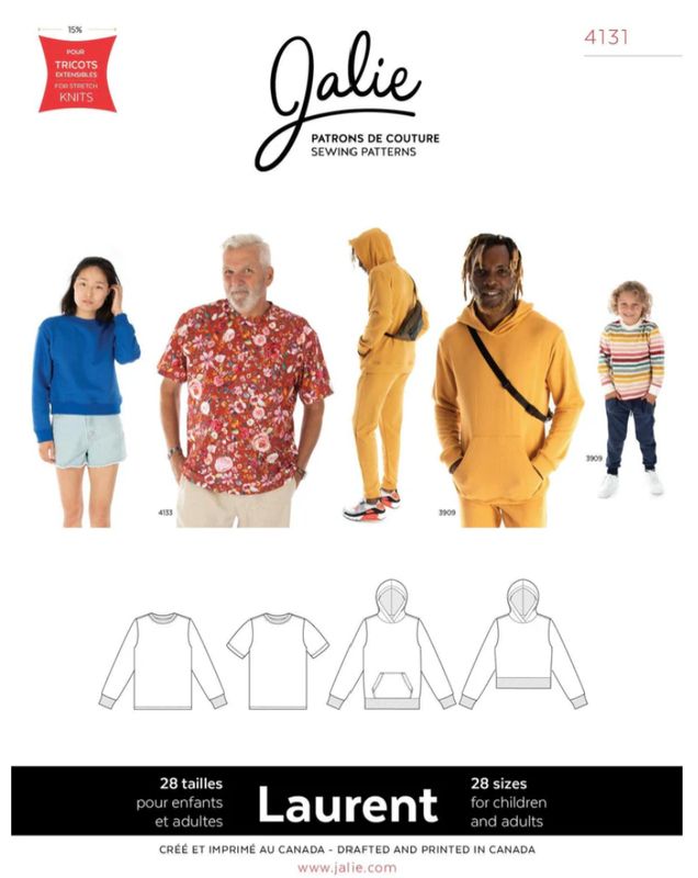 Jalie 4131 - Laurent T-Shirt, Pullover and Hoodie - Paper Pattern