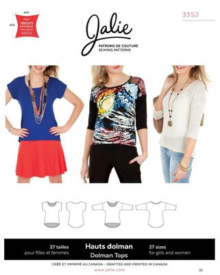 Jalie 3352-Dolman Tops- Paper Pattern