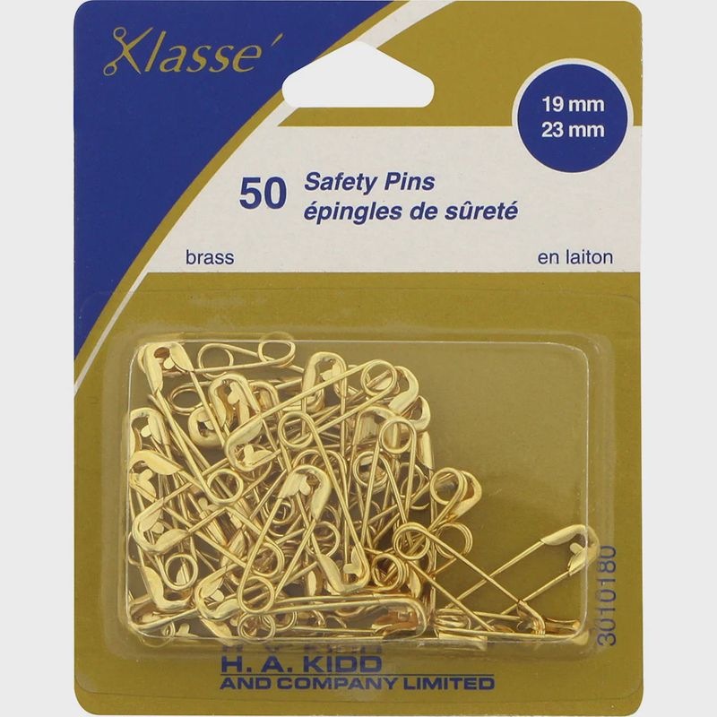 Klasse 50 Assorted Safety Pins - Gold - 19mm/23mm