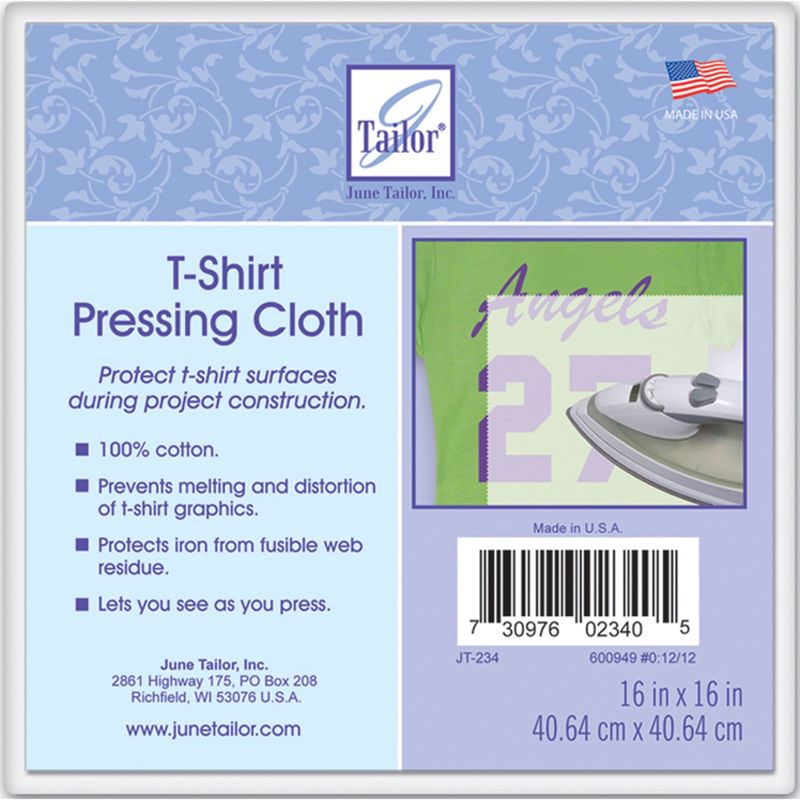 June Tailor T-Shirt Pressing Cloth - 16” x16” (40.64 x 40.64 cm)