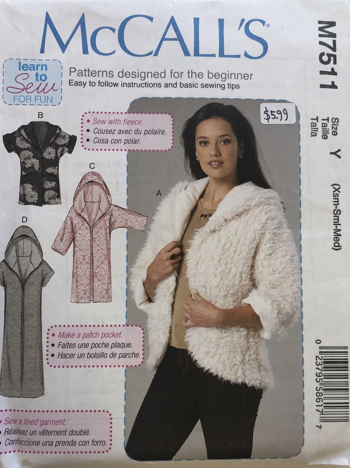 M7511 Misses’ Jacket McCall’s Pattern