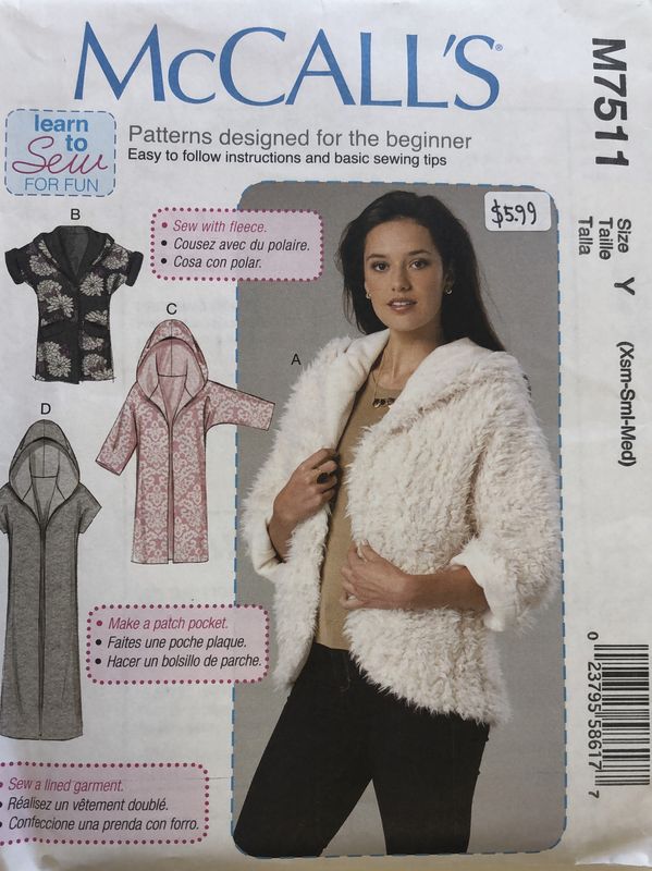 M7511 Misses’ Jacket McCall’s Pattern