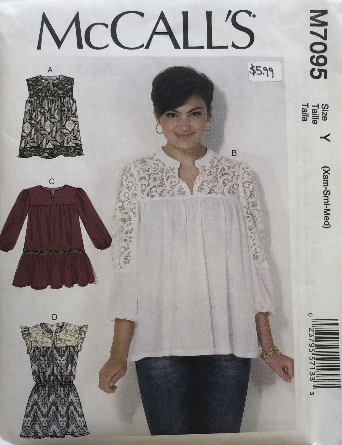 M7095 Misses’ Tops and Tunics McCall’s Pattern