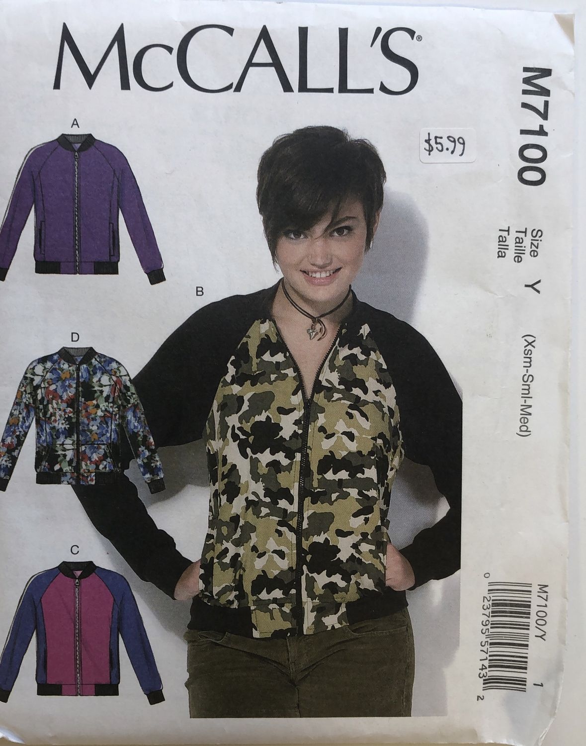 M7100 Misses’ Jacket McCall’s Pattern 