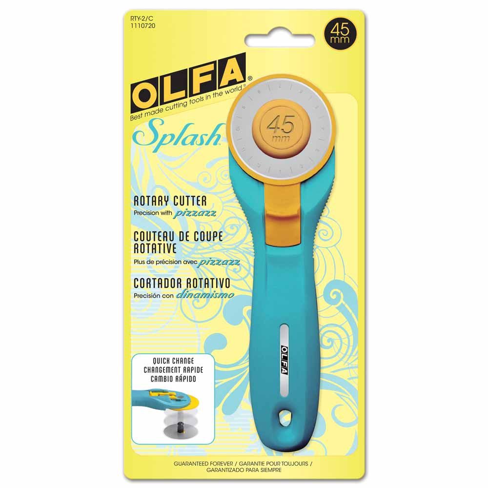 OLFA 45mm Splash Quick Change Rotary Cutter - Aqua