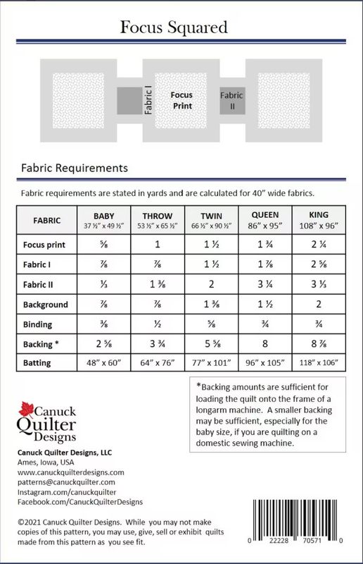 Focus Squared Quilt Pattern by Canuck Quilter Designs