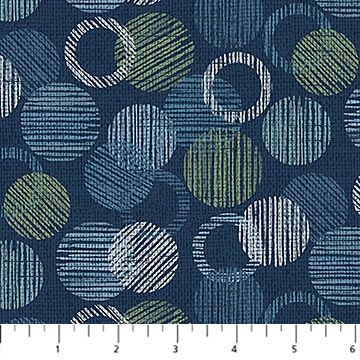 F27282-49 Dots &amp; Dashes Navy Flannel by Northcott